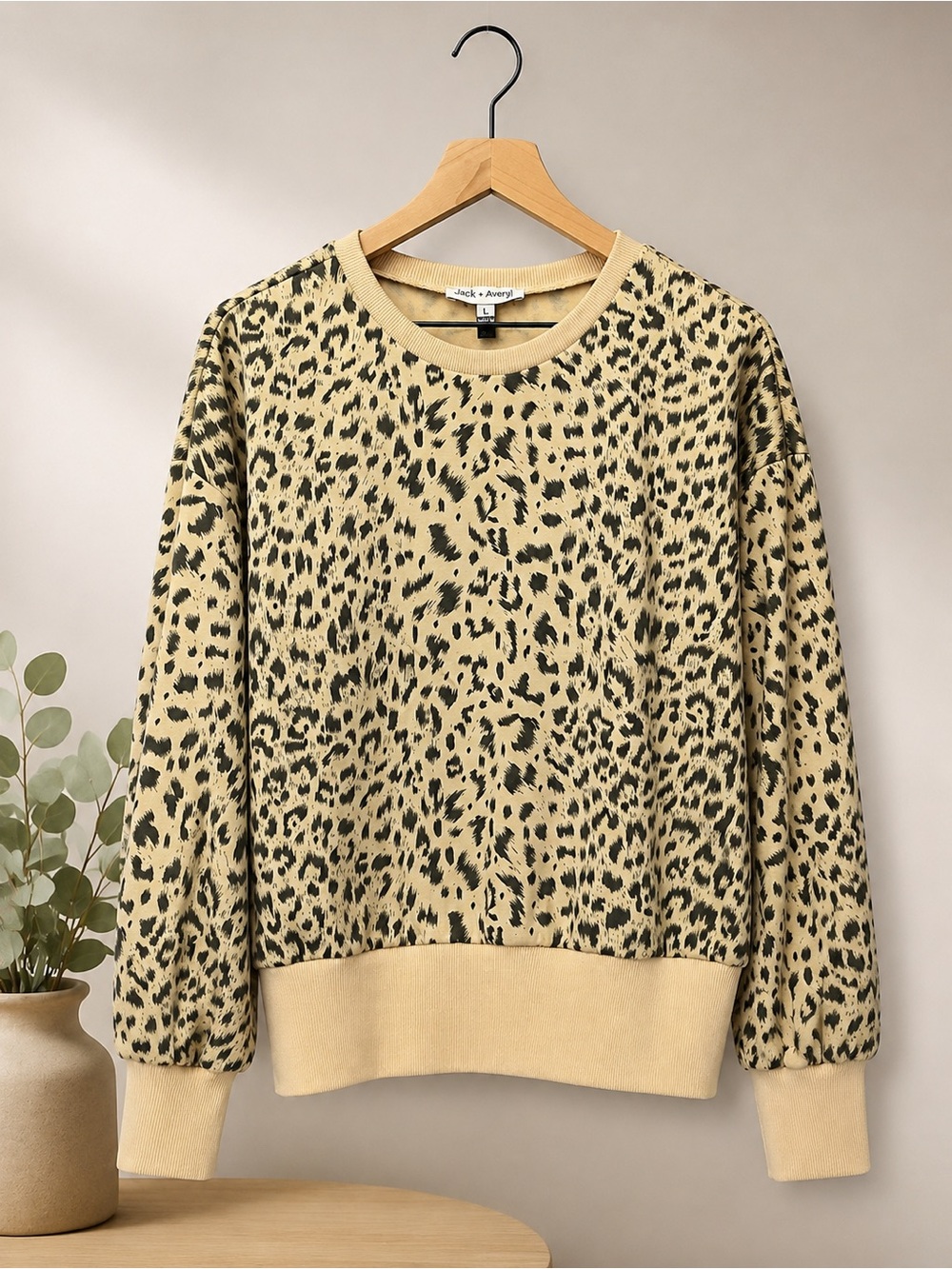 Jack + Avery Leopard Print Crewneck Sweatshirt (363)